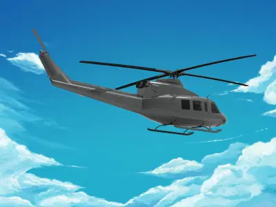 bell 412 helicopter 3D model
