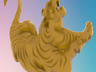Tiger attack 3D MODEL STL FILE FOR CNC ROUTER LASER 3D print model