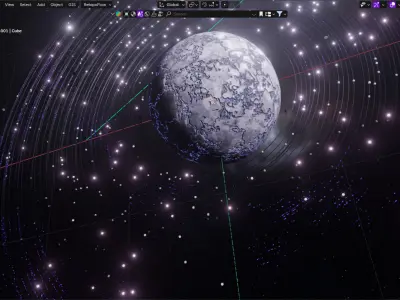 Sci-Fi Planetary Explosion by Geometry Nodes Free 3D model