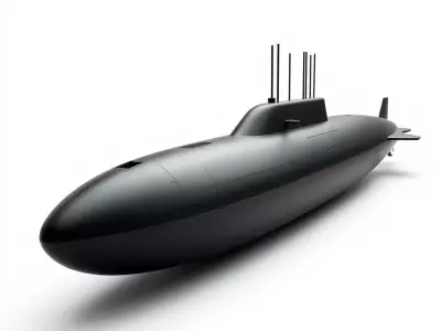 Sleek Submarine model pack Low-poly 3D model