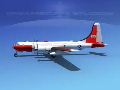 Boeing B-50 Superfortress V04 3D model