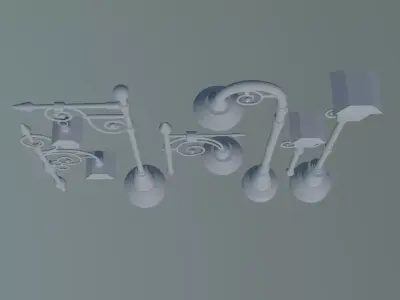 Historic Oakland Iron Street Light pole 3D model