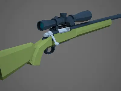 Stylized M24 Sniper Rifle Low Poly Mobile Ready Low-poly 3D model