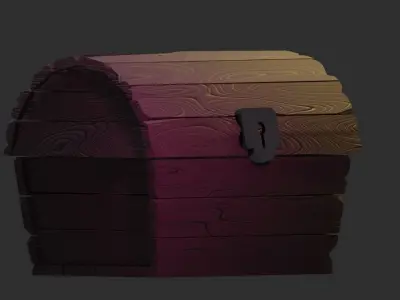 Treasure chest 1 Low-poly 3D model