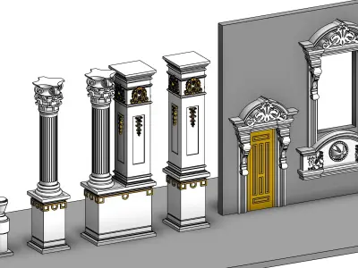 Classical House Revit Family Parameter 3D model