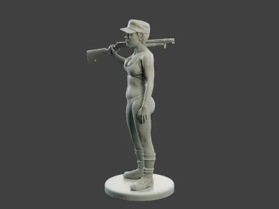 Beautiful Warrior Girl BWG 001 3D print model