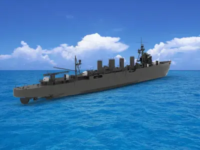 Japanese cruiser Sendai 3D model