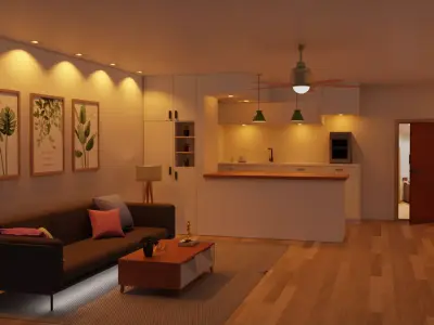 room kitchen spot light Free 3D model