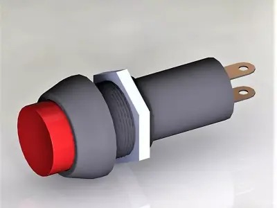 Button switch red 3D model
