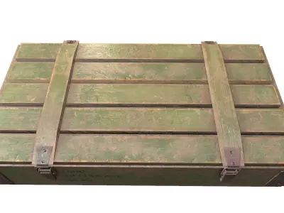 Wooden military ammo box case da1 Low-poly 3D model