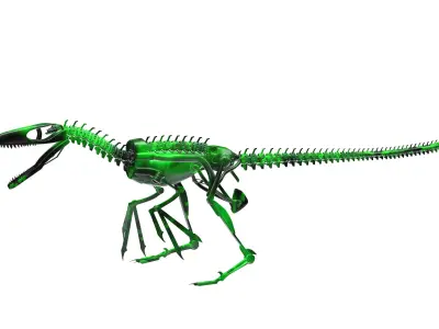 Robot Raptor Low-poly 3D model