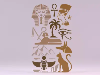 Egyptian Symbols - 018 Low-poly 3D model