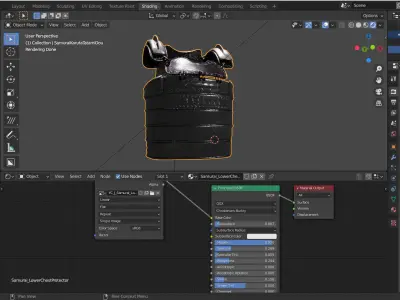 Japan Samurai Karuta Tatami Dou Low-poly 3D model