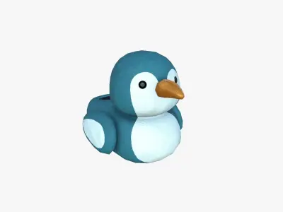 Slippers J02 Blue Penguim Bird - Costume Character Design Low-poly 3D model