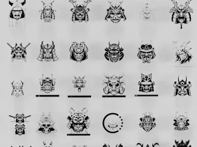 Samurai mask patterns 3D model