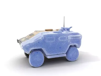 Camo Armored Vehicle model pack Low-poly 3D model