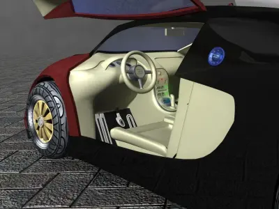 Bugatti Veyron 3D model with interior Free low-poly 3D model