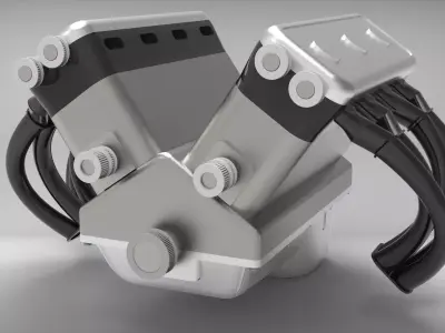 8 cylinder engine 3D model