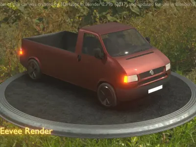 City Car 82 Commercial Pickup 3500 Type-C Brown Low-poly 3D model