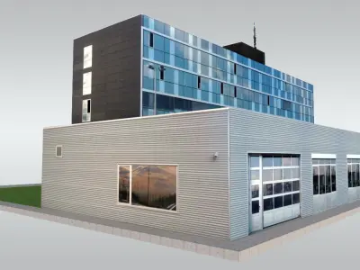 Modern Suburban Office Low-poly 3D model