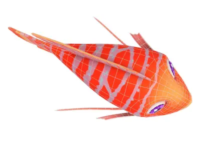 Dwarf Gourami Fish Cartoon Animated Low-poly 3D model