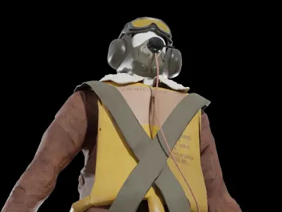 World War 2 Spitfire Pilot Low-poly 3D model