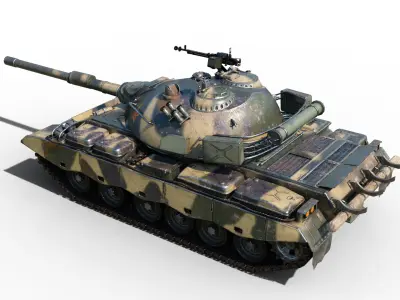 3 coatings of PLA Army ZTZ80 Main Battle Tank Type 80 Low-poly 3D model