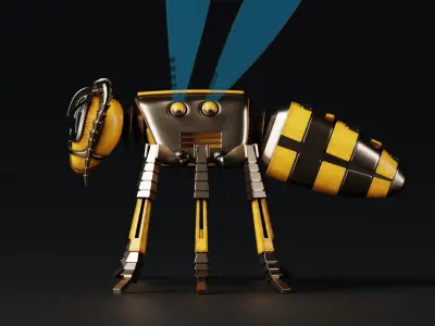 Robot wasp mechanical 3D model