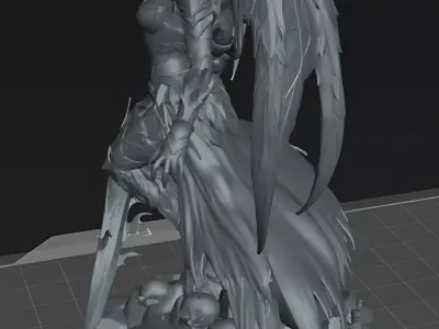 Demon Brutal Demon Queen 32mm Dark Fantasy STL 3D print model