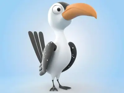 Yellow Billed Hornbill 3D model