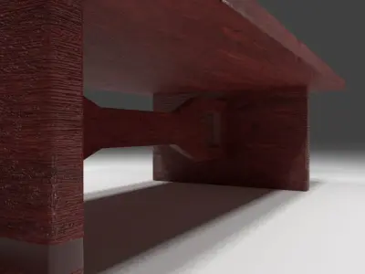 Low quality wood table Free 3D model
