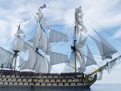 HMS Victory Low-poly 3D model