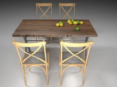Furniture vintage 2 Free low-poly 3D model