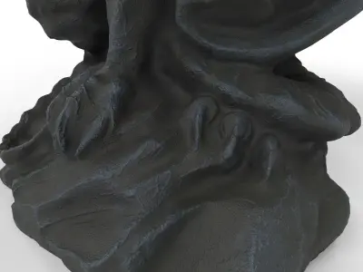 Bat statue Low-poly 3D model