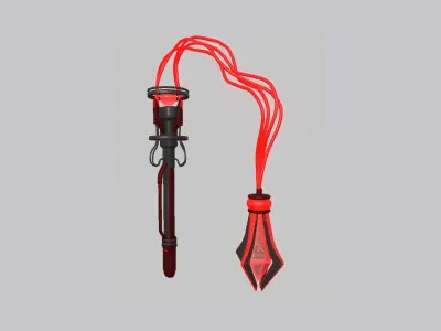 SciFi Flail A04 Black Red - Sci Fi Weapon Design Low-poly 3D model