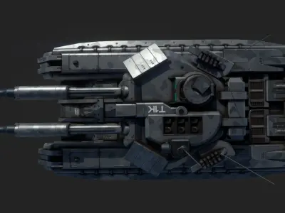 T1K Battle Tank Low-poly 3D model