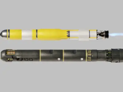 SciFi Missile Torpedo Set 3D model