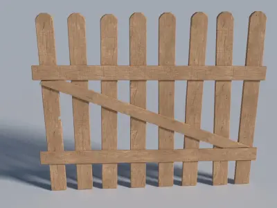 Fence wooden picket Free 3D model purchase