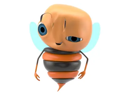 Bee Toon Character Low-poly 3D model