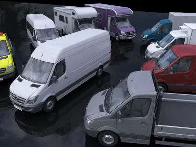 Sprinter 9 models 3D Model Collection