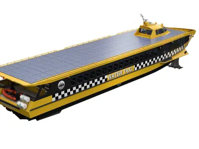 Fast Passanger ferry Yellow 3D model