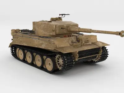 T34-76 Tiger Tank Early Pack with Interior 3D model