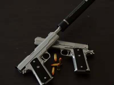 AMT Hardballer Low-poly 3D model