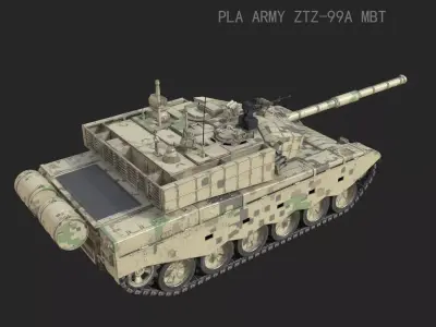 4 coatings of PLA Army ZTZ99A ZTZ-99A Main Battle Tank MBT Low-poly 3D model