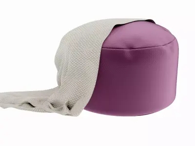 Pouf and blanket  Free 3D model