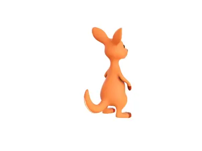 Cartoon Kangaroo Animal 3D Model for Cartoon Characters Low-poly 3D model