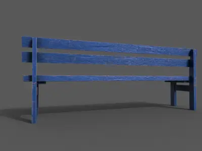 Old Wood Bench Low-poly 3D model order