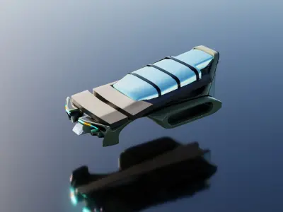 Simplistic Flying Vehicle 18 Low-poly 3D model