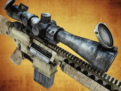 M110 SASS Low-poly 3D model