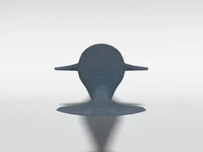 Low Poly Cartoon Narwhal Low-poly 3D model